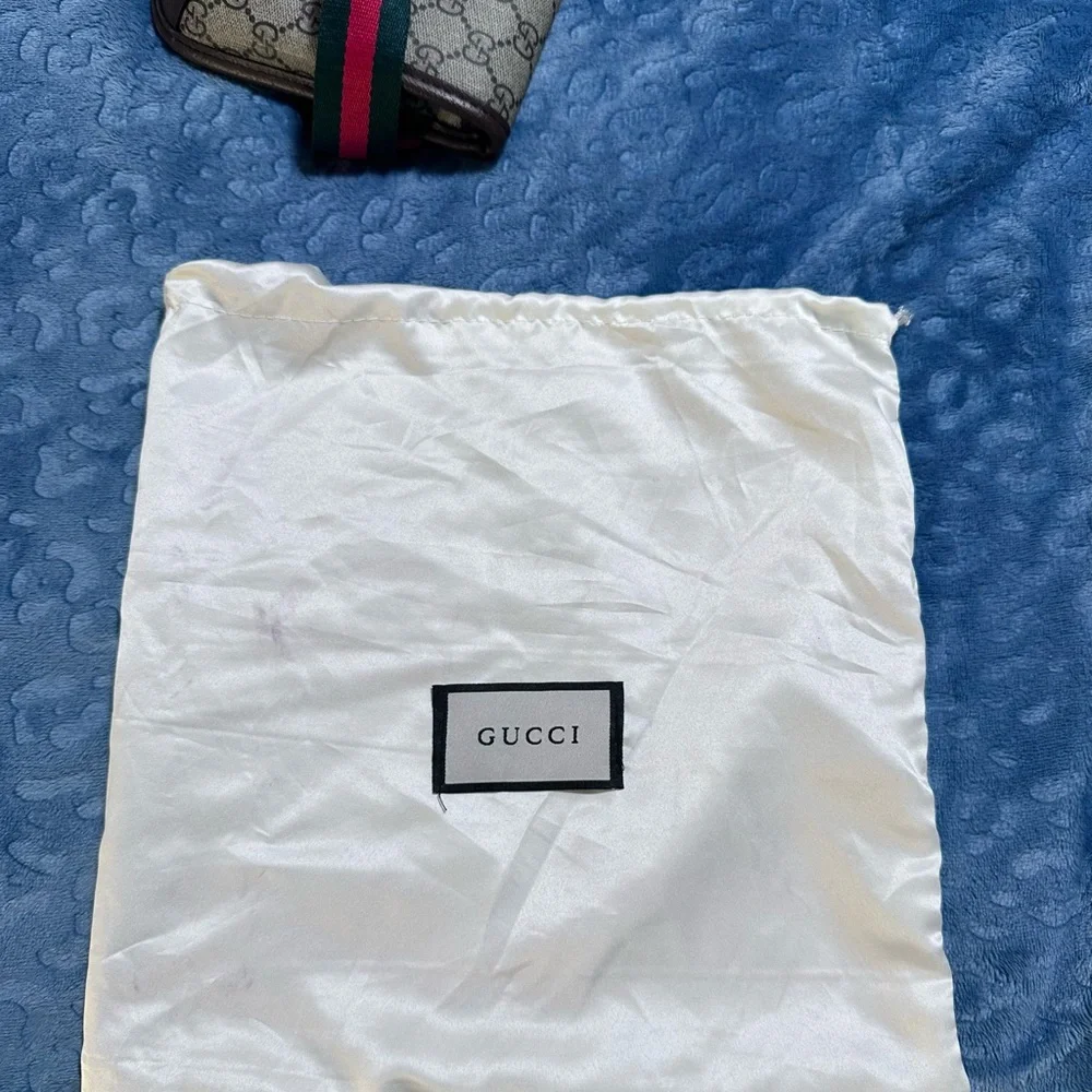 Gucci Brown and Beige Monogram Pouch - Picture 6 of 6